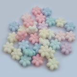 50Grams Pkg. Pastel color acrylic Beads in size approx 10mm, Flower shape, Approx 180 Beads