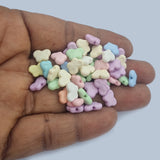 50Grams Pkg. Pastel color acrylic Beads in size approx 10mm, Butterfly shape, Approx 310 Beads