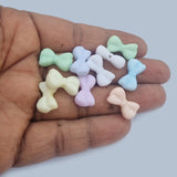 50Grams Pkg. Pastel color acrylic Beads in size approx 18mm, Bow shape, Approx 80 Beads