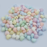 50Grams Pkg. Pastel color acrylic Beads in size approx 6mm, Heart shape, Approx 900 Beads