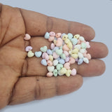 50Grams Pkg. Pastel color acrylic Beads in size approx 6mm, Heart shape, Approx 900 Beads