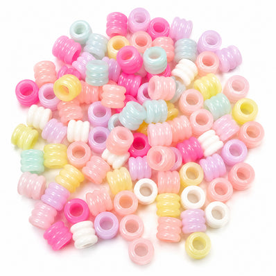 300pcs Mix Acrylic Tube, large hole,  Beads, Size approx 14mm