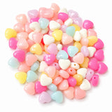 250pcs Mix small heart Beads, Acrylic Beads, Size approx 8mm