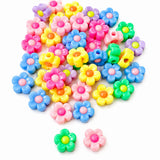 100pcs Mix Acrylic Beads, Flower, Size approx 12mm
