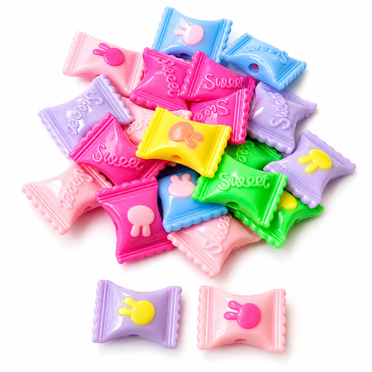 25pcs Mix Acrylic Candy Beads, size approx 17x20mm