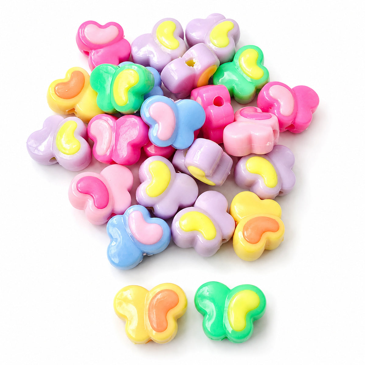 40pcs Mix Acrylic Beads, Butterfly, Size approx 13x17mm