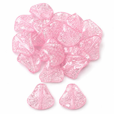 30pcs Acrylic Twisted Crackle beads, Size approx 20x26mm, Pink Color