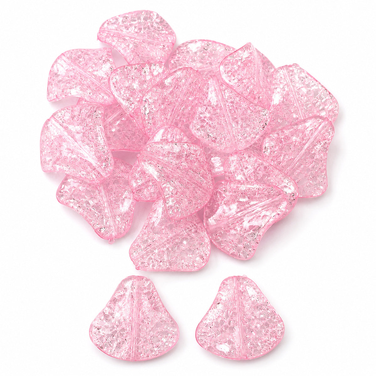 30pcs Acrylic Twisted Crackle beads, Size approx 20x26mm, Pink Color