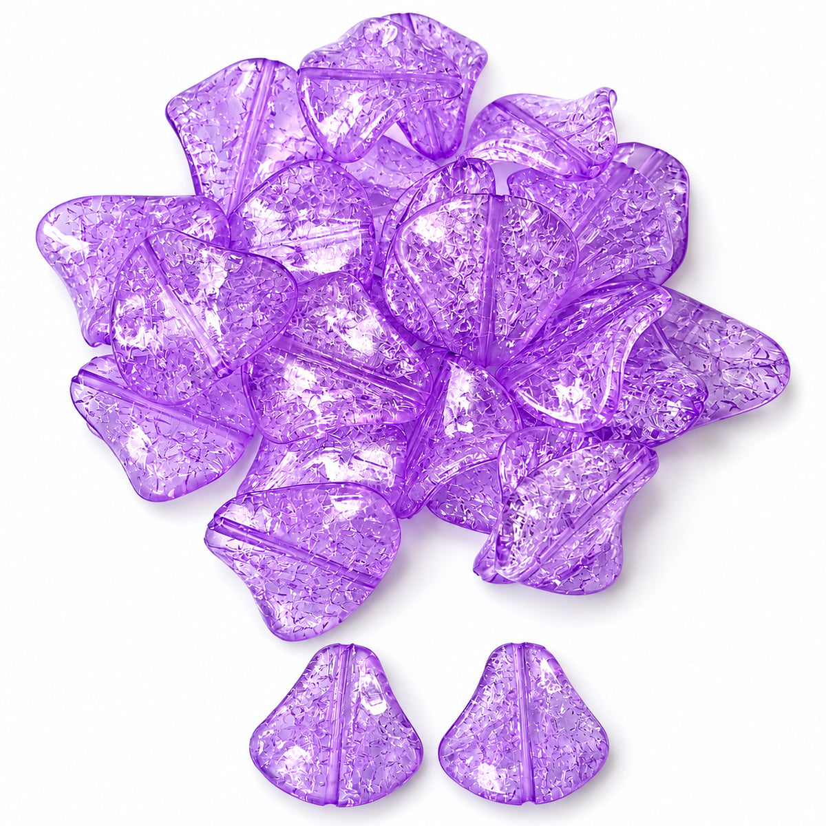 30pcs Acrylic Twisted Crackle beads, Size approx 20x26mm, Lavender Color