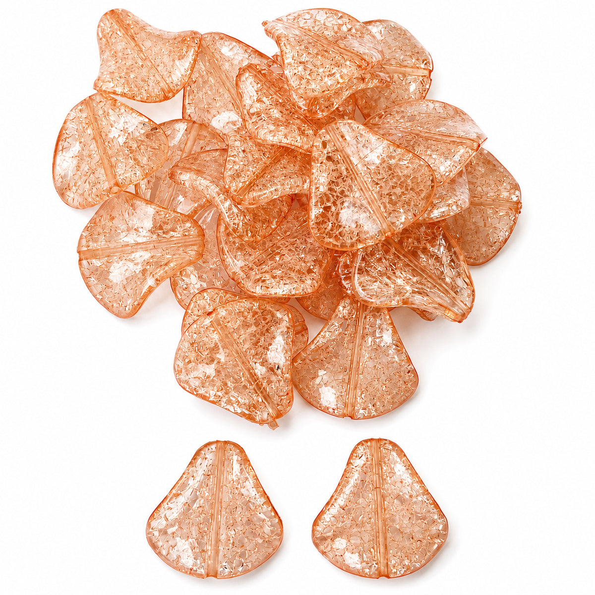 30pcs Acrylic Twisted Crackle beads, Size approx 20x26mm, Peach Color