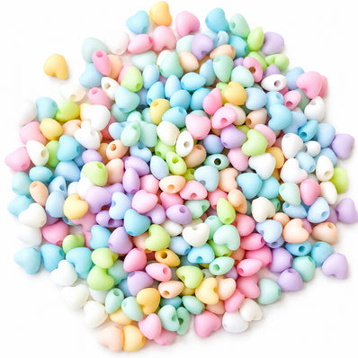 500pcs Pastel Color, Acrylic Mix color Beads Heart shape, Size approx 5mm