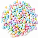 500pcs Pastel Color, Acrylic Mix color Beads Heart shape, Size approx 5mm