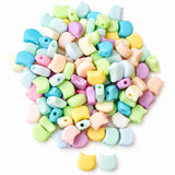 200pcs Pastel Color, Acrylic Mix color Beads, Cat Face shape, size approx 8x10mm