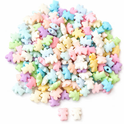 300pcs Pastel Color, Acrylic Mix color Beads, Palm Tree shape, size approx 9x10mm
