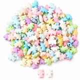 300pcs Pastel Color, Acrylic Mix color Beads, Palm Tree shape, size approx 9x10mm
