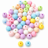 100pcs Pastel Color, Acrylic Mix color Beads, Round shape, size approx 10mm