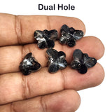 10 PIECES PACK (DUAL HOLE)' 10x14 MM SIZE APPROX' SMOKY BLACK BUTTERFLIES CRYSTAL CHARMS BEADS