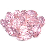 6 PCS PKG. SUPER QUALITY' 29X16 MM APPROX SIZE, LOOSE PACK, FACETED PINK COLOR, CRYSTAL GLASS BEADS