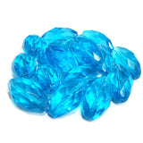 6 PCS PKG. SUPER QUALITY' 29X16 MM APPROX SIZE, LOOSE PACK, FACETED AQUA BLUE COLOR, CRYSTAL GLASS BEADS