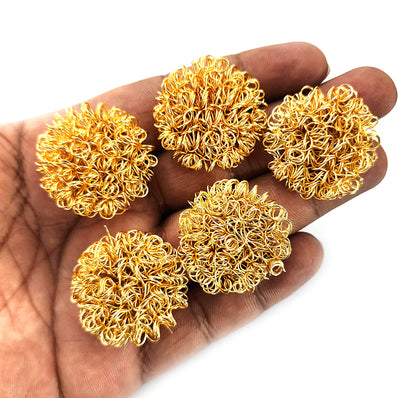 2 PCS PACK' 30MM HANDMADE WIRE BEADS JEWELLERY MAKING COMPONENTS