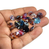 50 PIECES MIX PACK (SINGLE HOLE)' 10 MM SIZE MULTICOLOR AB STAR CRYSTAL CHARMS BEADS