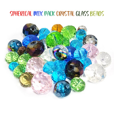 25 PIECES MIX PACK SPHERICAL SHAPE' 10-22 MM SIZE MULTICOLOR FIREPOLISHED  BEADS
