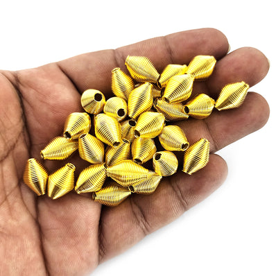 10 PIECES PACK' 13x9 MM APPROX' GOLD POLISHED WIRE BEADS