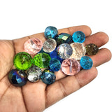 25 PIECES MIX PACK SPHERICAL SHAPE' 10-22 MM SIZE MULTICOLOR FIREPOLISHED  BEADS