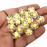 50 GRAMS PACK' APPROX 80-85 PIECES' SIZE' 12 MM' DAISY FLOWER TRANSPARENT ACRYLIC BEADS