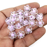 50 GRAMS PACK' APPROX 80-85 PIECES' SIZE' 12 MM' DAISY FLOWER TRANSPARENT ACRYLIC BEADS