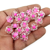 50 GRAMS PACK' APPROX 80-85 PIECES' SIZE' 12 MM' DAISY FLOWER TRANSPARENT ACRYLIC BEADS