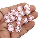 50 GRAMS PACK' APPROX 80-85 PIECES' SIZE' 12 MM' DAISY FLOWER TRANSPARENT ACRYLIC BEADS