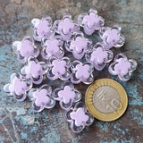 50 GRAMS PACK' APPROX 27-30 PIECES' SIZE' 15x17 MM' DAISY FLOWER TRANSPARENT ACRYLIC BEADS