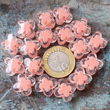 50 GRAMS PACK' APPROX 27-30 PIECES' SIZE' 15x17 MM' DAISY FLOWER TRANSPARENT ACRYLIC BEADS