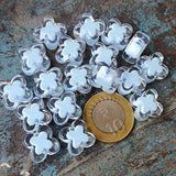 50 GRAMS PACK' APPROX 27-30 PIECES' SIZE' 15x17 MM' DAISY FLOWER TRANSPARENT ACRYLIC BEADS