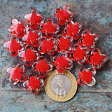 50 GRAMS PACK' APPROX 27-30 PIECES' SIZE' 15x17 MM' DAISY FLOWER TRANSPARENT ACRYLIC BEADS