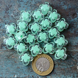 50 GRAMS PACK' APPROX 27-30 PIECES' SIZE' 15x17 MM' DAISY FLOWER TRANSPARENT ACRYLIC BEADS