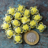 50 GRAMS PACK' APPROX 27-30 PIECES' SIZE' 15x17 MM' DAISY FLOWER TRANSPARENT ACRYLIC BEADS