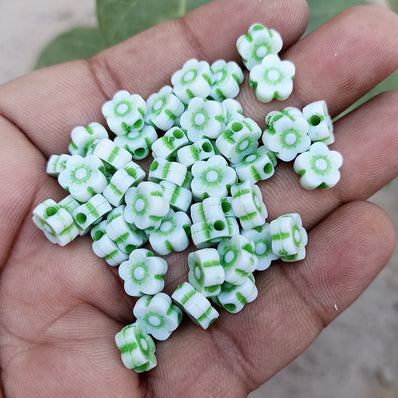 50 GRAMS PACK' APPROX 300-305 PIECES' SIZE' 8 MM' DAISY FLOWER ACRYLIC BEADS