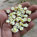 50 GRAMS PACK' APPROX 300-305 PIECES' SIZE' 8 MM' DAISY FLOWER ACRYLIC BEADS