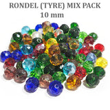 50 GRAMS PACK' MIX PACK OF RONDEL TYRE FACETED FANCY GLASS CRYSTAL BEADS