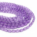 Dark Lavender Faceted Pear Drop Glass Crystal Beads - 8x6 mm, 44-45 Pieces Per Strand
