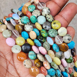 Natural Gemstone Multi Stones Semi Precious Beads Coin Disc Shape 10 mm Size Approximately 38~40 Beads in String