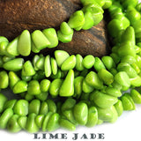 Lime Jade, Uncut Chips Natural Gemstone Beads long String about 200+ Beads in size about 5~11mm