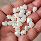 50 PIECES PACK' SIZE APPROX 7-8 MM FAUX ACYLIC PEARL HEART BEADS