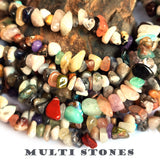 Multi Stones, Uncut Chips Natural Gemstone Beads long String about 200+ Beads in size about 4~11mm