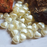 50 PIECES PACK' SIZE APPROX 7-8 MM FAUX ACYLIC PEARL HEART BEADS