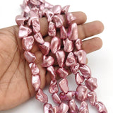 Metallic Pink Baroque Keshi Pearl Beads – 20-21mm Large Nugget Strands for Jewelry Making