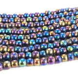1 STRING/LINE PACK' 6 MM RAINBOW OPAQUE AB GLASS BEADS