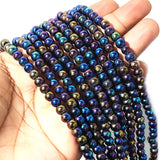 1 STRING/LINE PACK' 6 MM RAINBOW OPAQUE AB GLASS BEADS